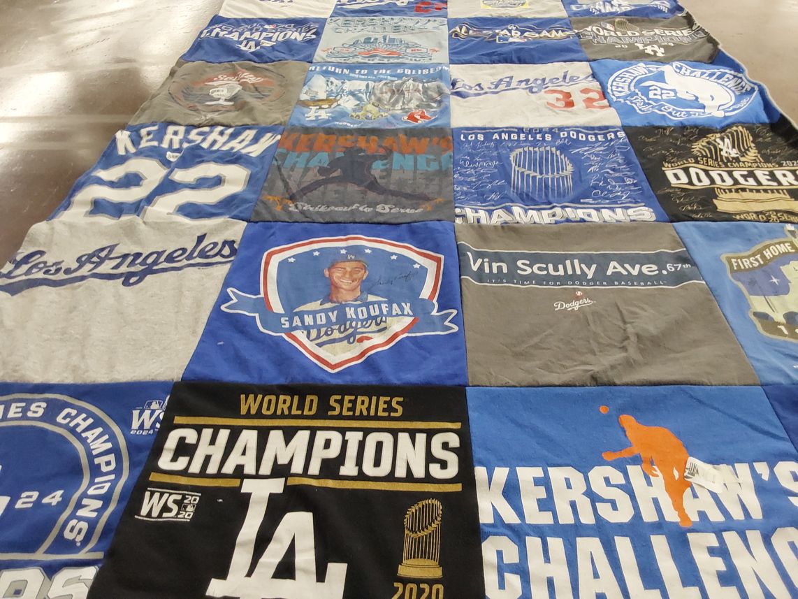 T-shirt quilt featuring los angeles dodgers by Gerald from TX