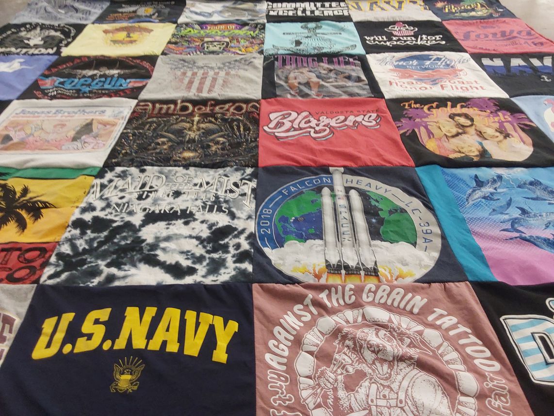 T-shirt quilt from valdosta state university by Charlotte from GA
