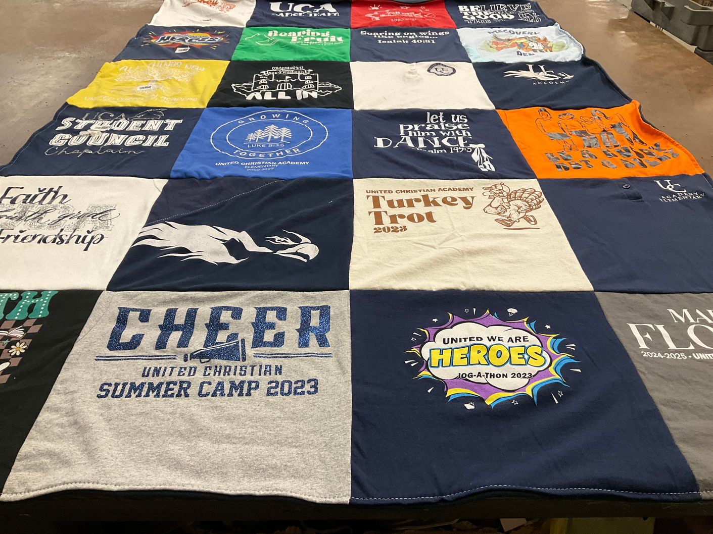 T-shirt quilt from united christian academy by Amanda from CA