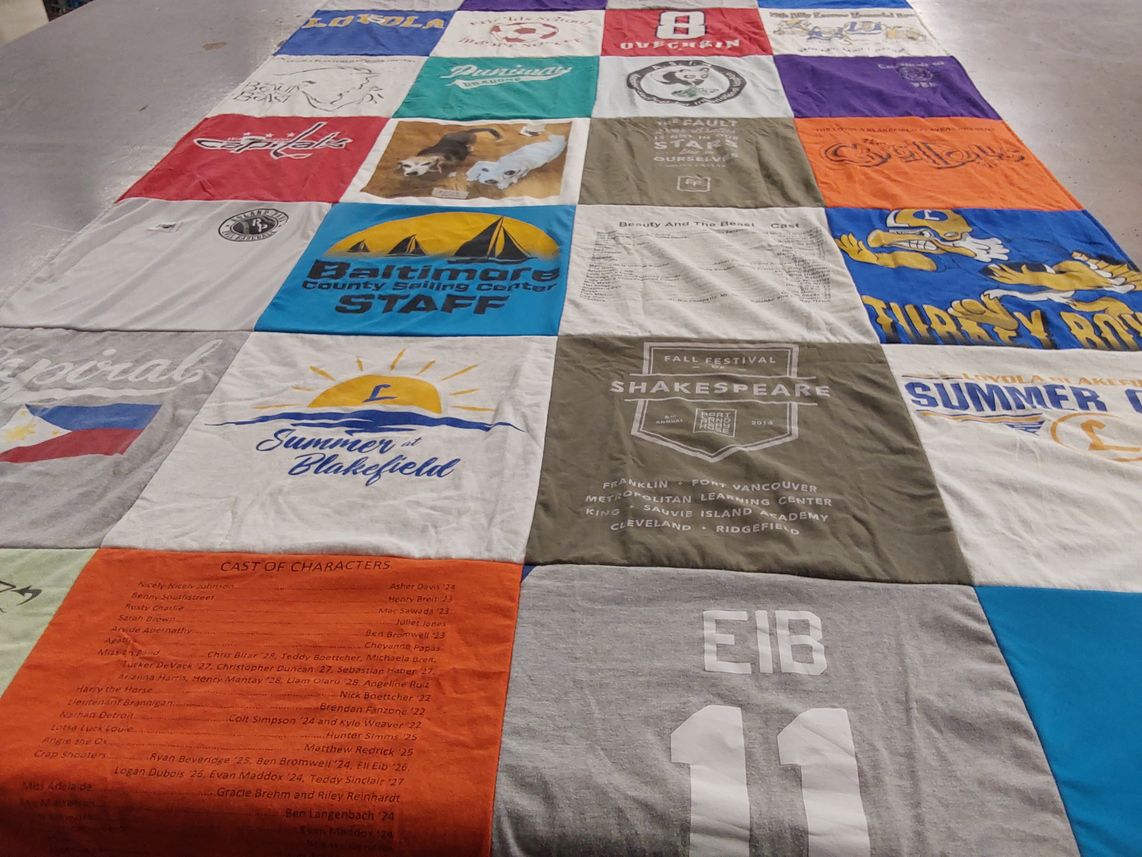 T-shirt quilt from loyola university by Alma from MD