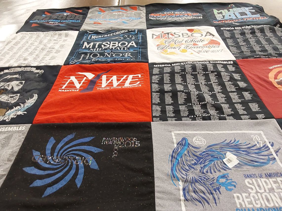 T-shirt quilt from murfreesboro high school, ravenwood high school by LORI from TN