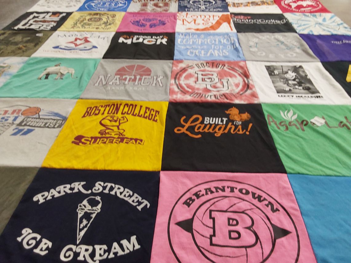 T-shirt quilt featuring boston university by Isabella from MA