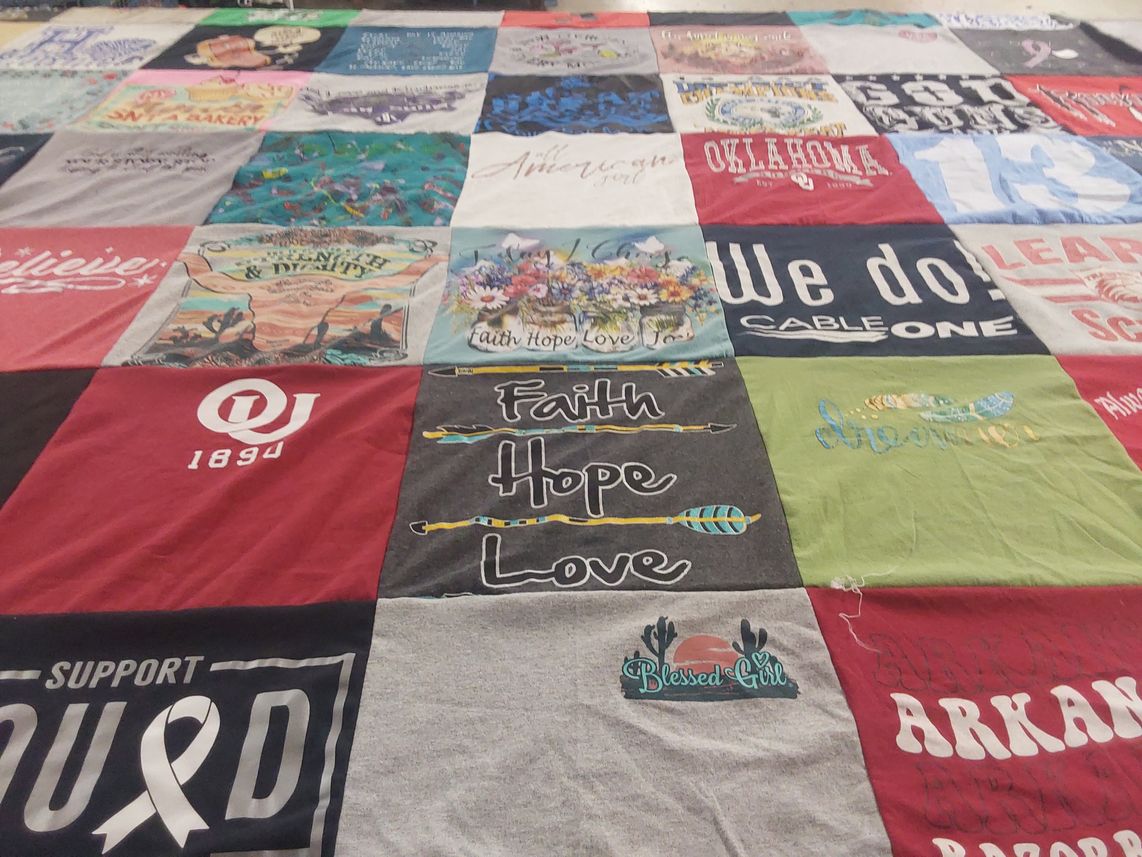 T-shirt quilt from university of oklahoma by Tina from TX