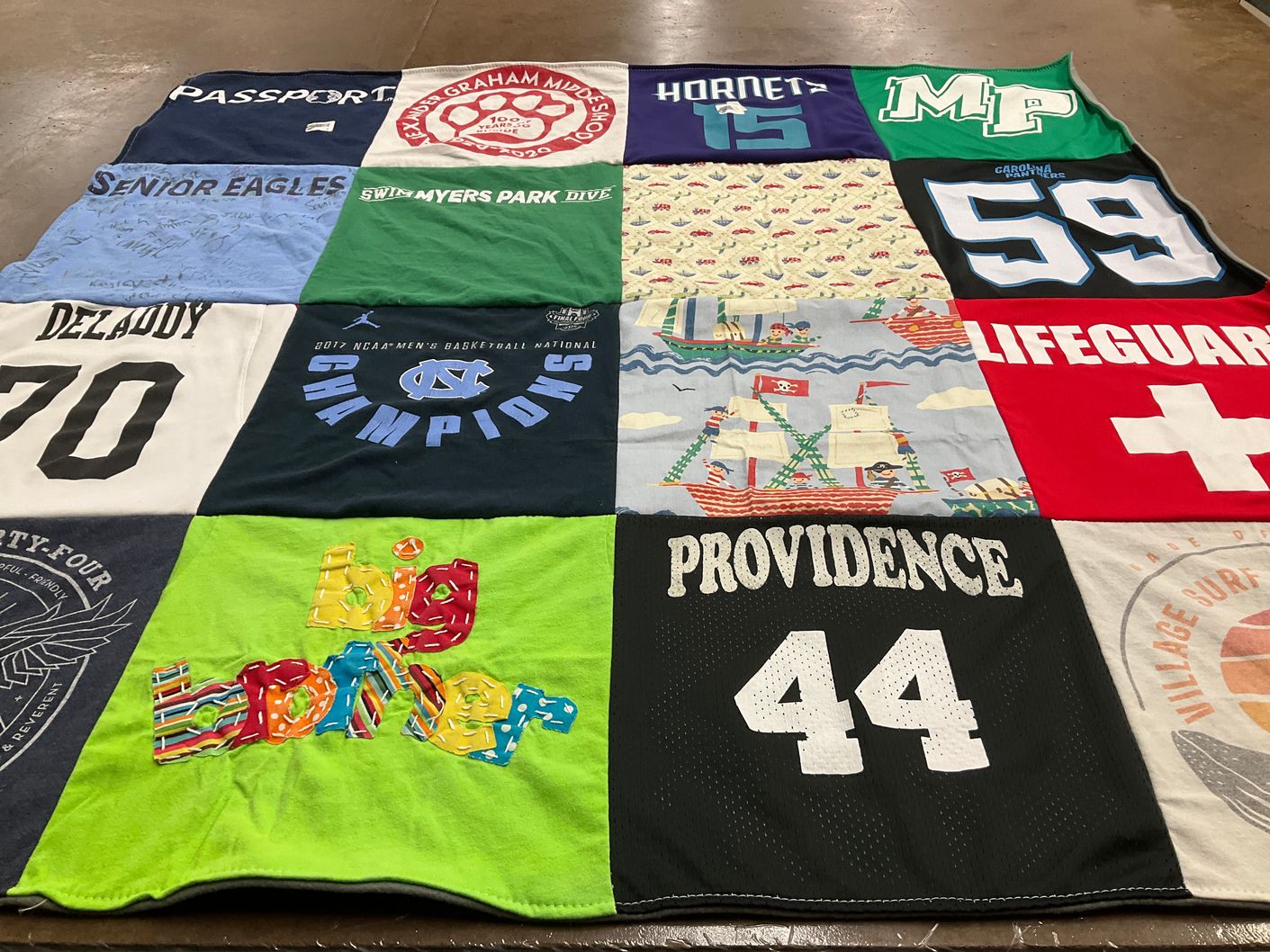T-shirt quilt featuring myers park high school, carolina by Kim from NC