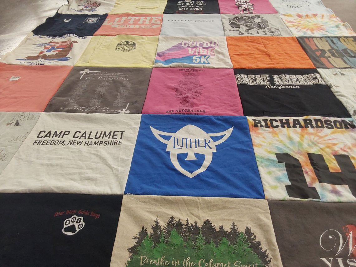 T-shirt quilt from luther college by Anne from CA