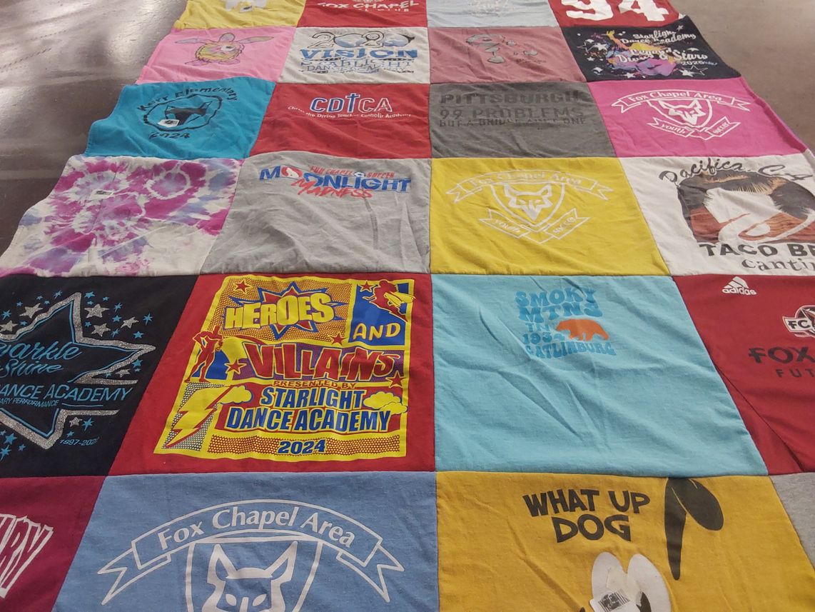 T-shirt quilt from fox chapel area school district by Katie from PA
