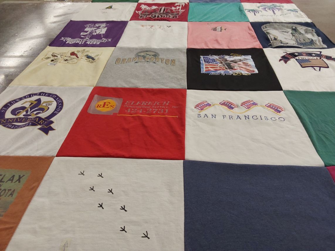 T-shirt quilt from st. edward's university by Sally from OH