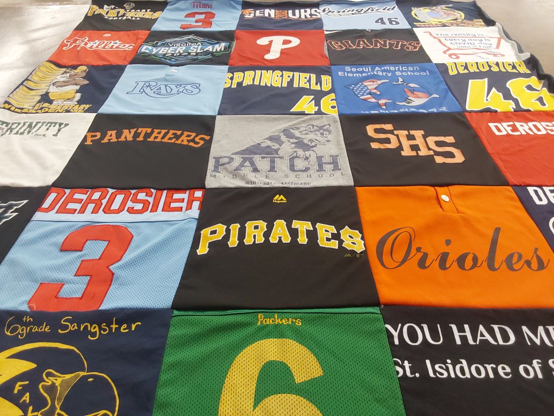 T-shirt quilt featuring titans, panthers by Michele from VA
