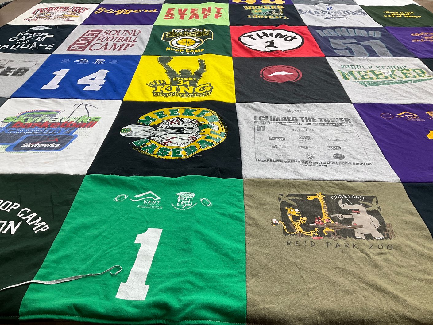 T-shirt quilt featuring skyrhanks by Meghan from WA