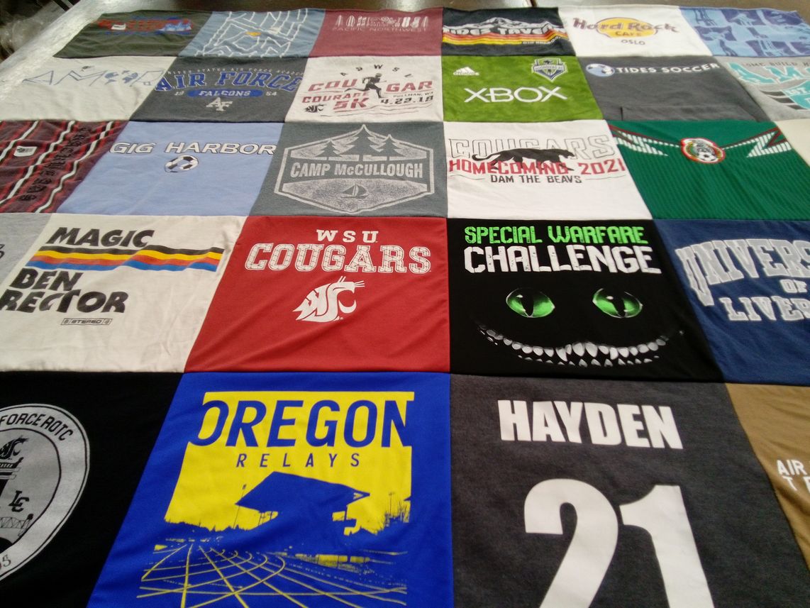T-shirt quilt featuring wsu cougars by Olivia from MD