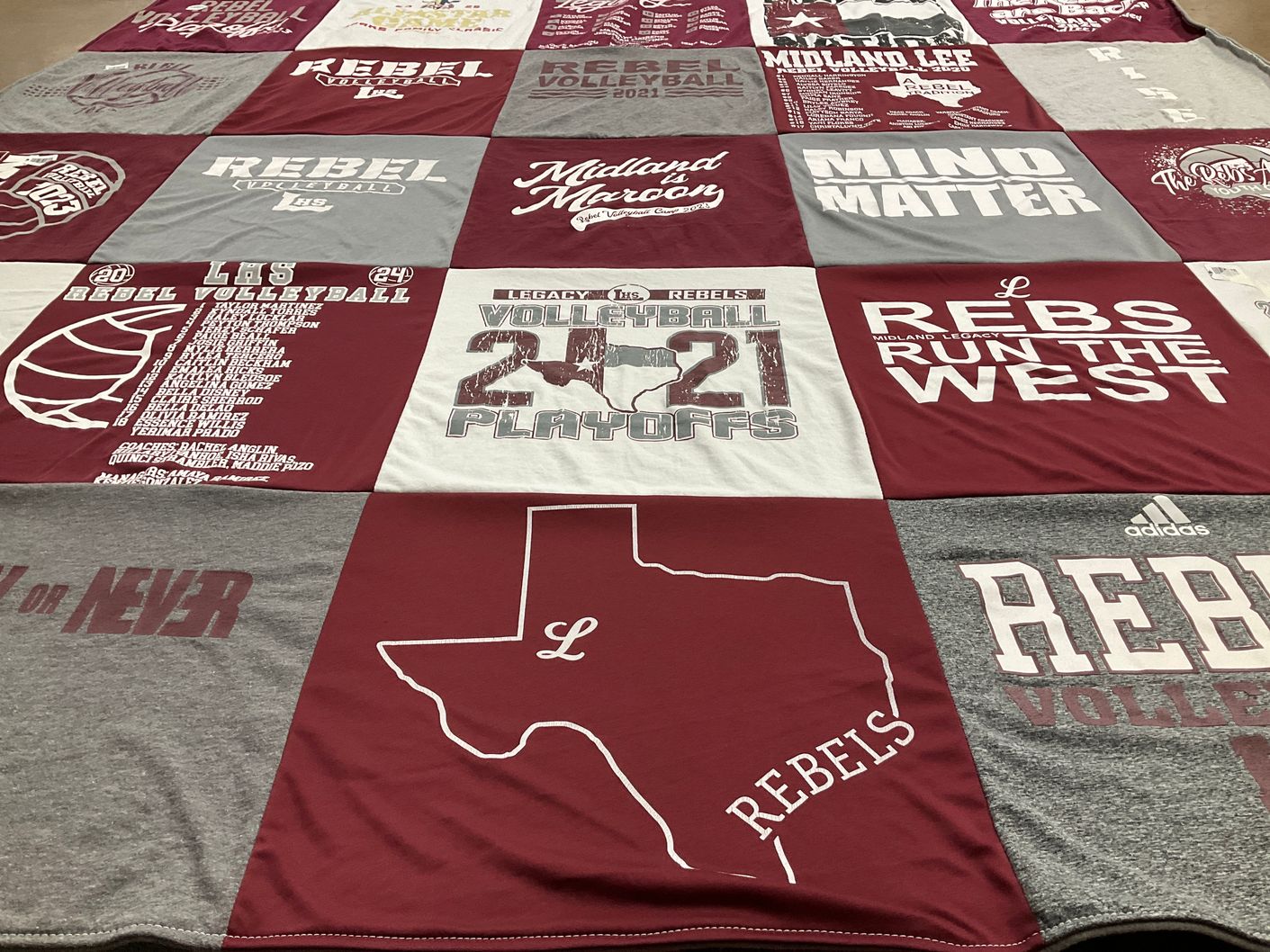 T-shirt quilt featuring lhs rebels volleyball by Robyn from TX