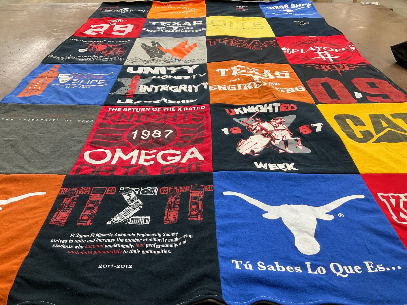 T-shirt quilt from the university of texas by Miguel from TX