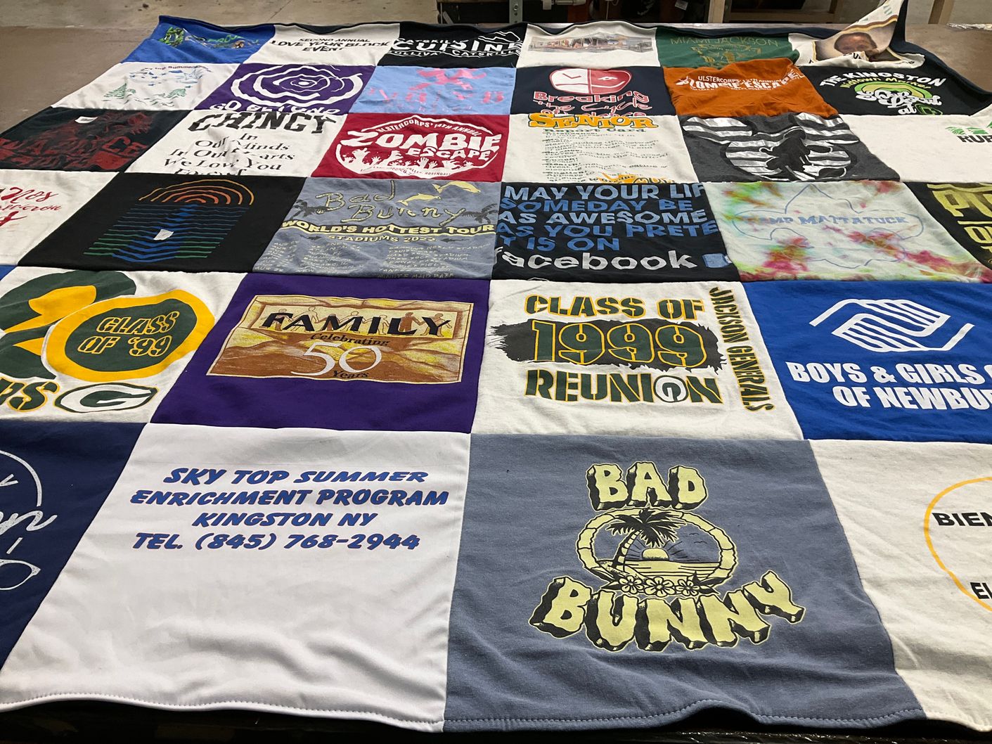 T-shirt quilt from johnson generals, class of 1999 by Sue from NY