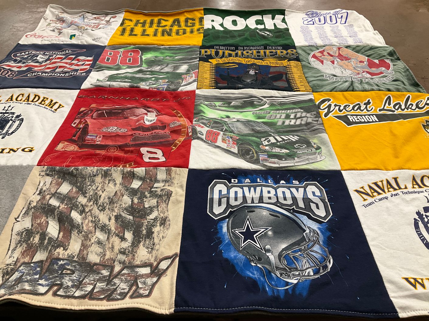 T-shirt quilt featuring dallas cowboys by Addie from PA