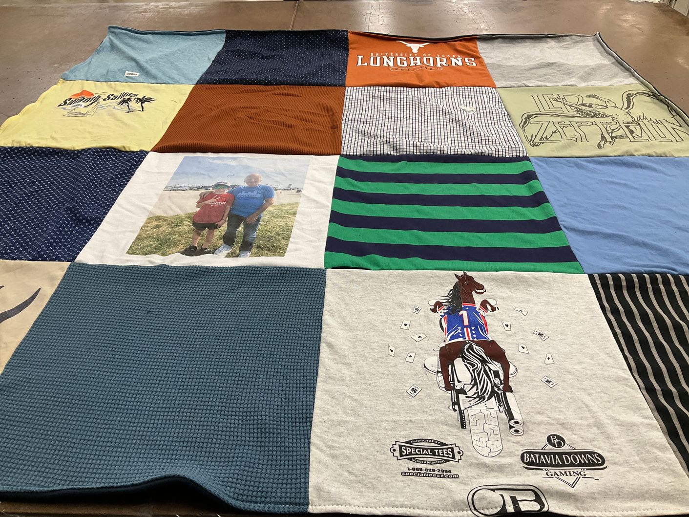 T-shirt quilt from university of texas by Nadia from NY