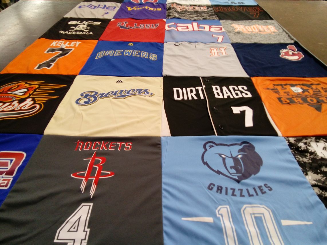 T-shirt quilt featuring brewers, houston rockets by Kristen from AL