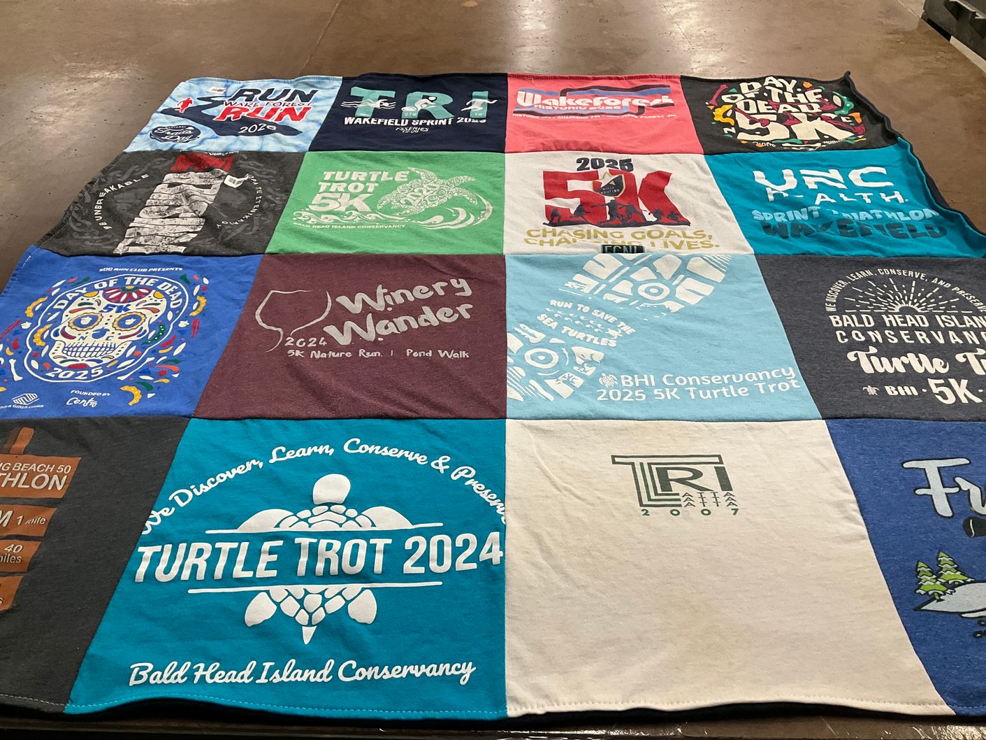 T-shirt quilt from unc health, university of north carolina by Melody from NC