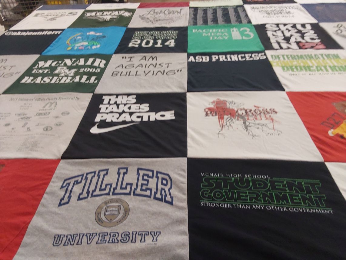T-shirt quilt featuring mcnair baseball by Derek from CA