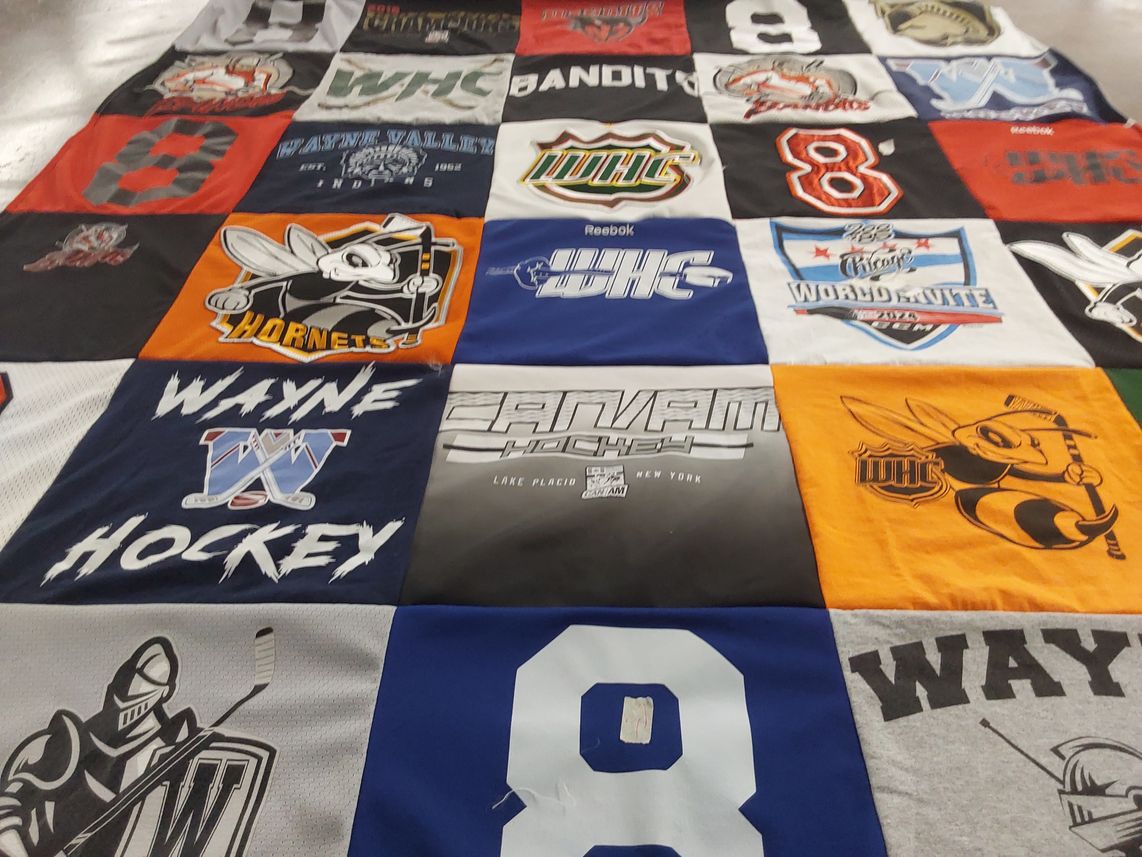 T-shirt quilt featuring wayne hockey, whc by Lisa from NJ