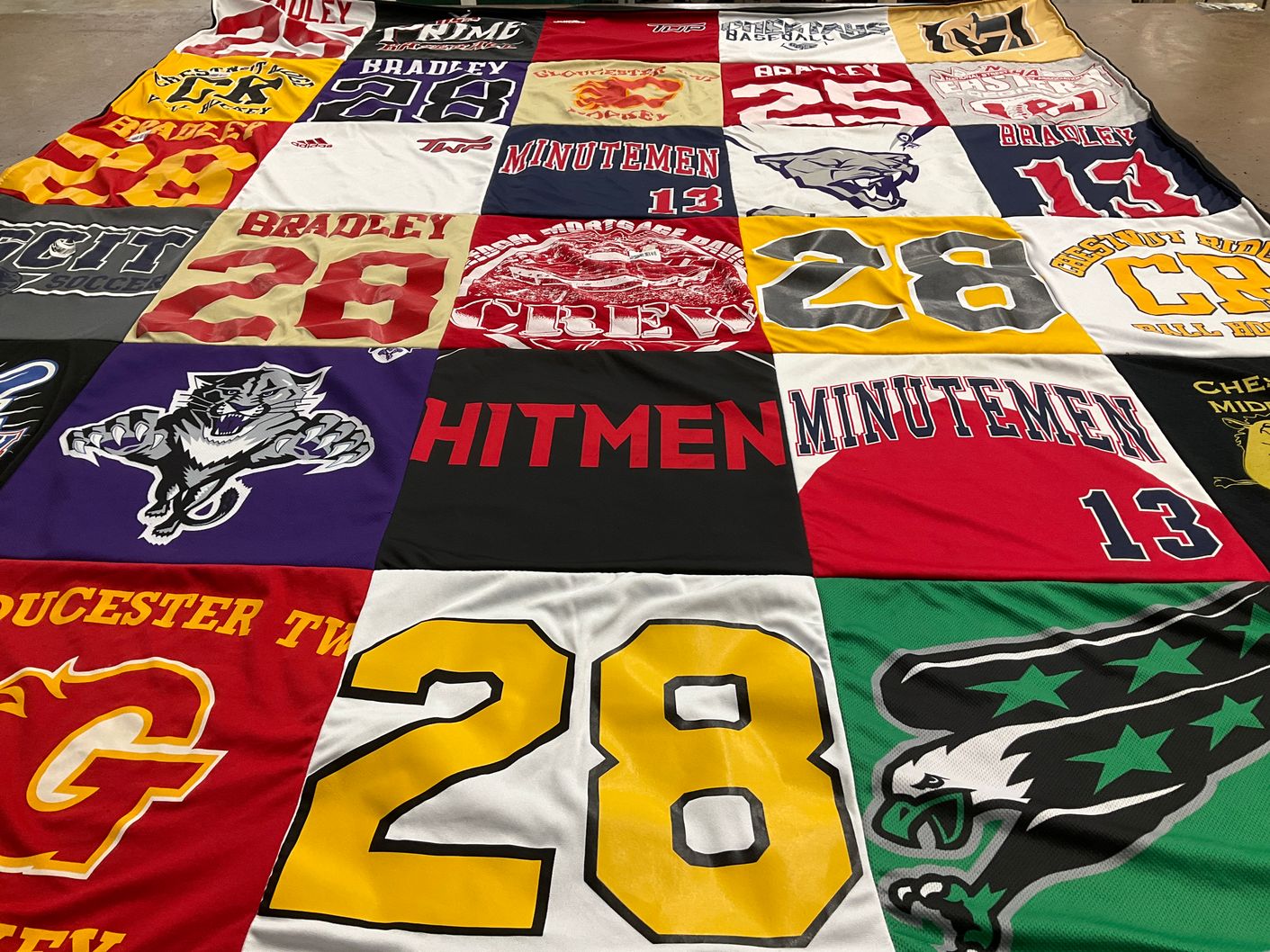 T-shirt quilt featuring minutemen, hitmen by NICOLE from NJ