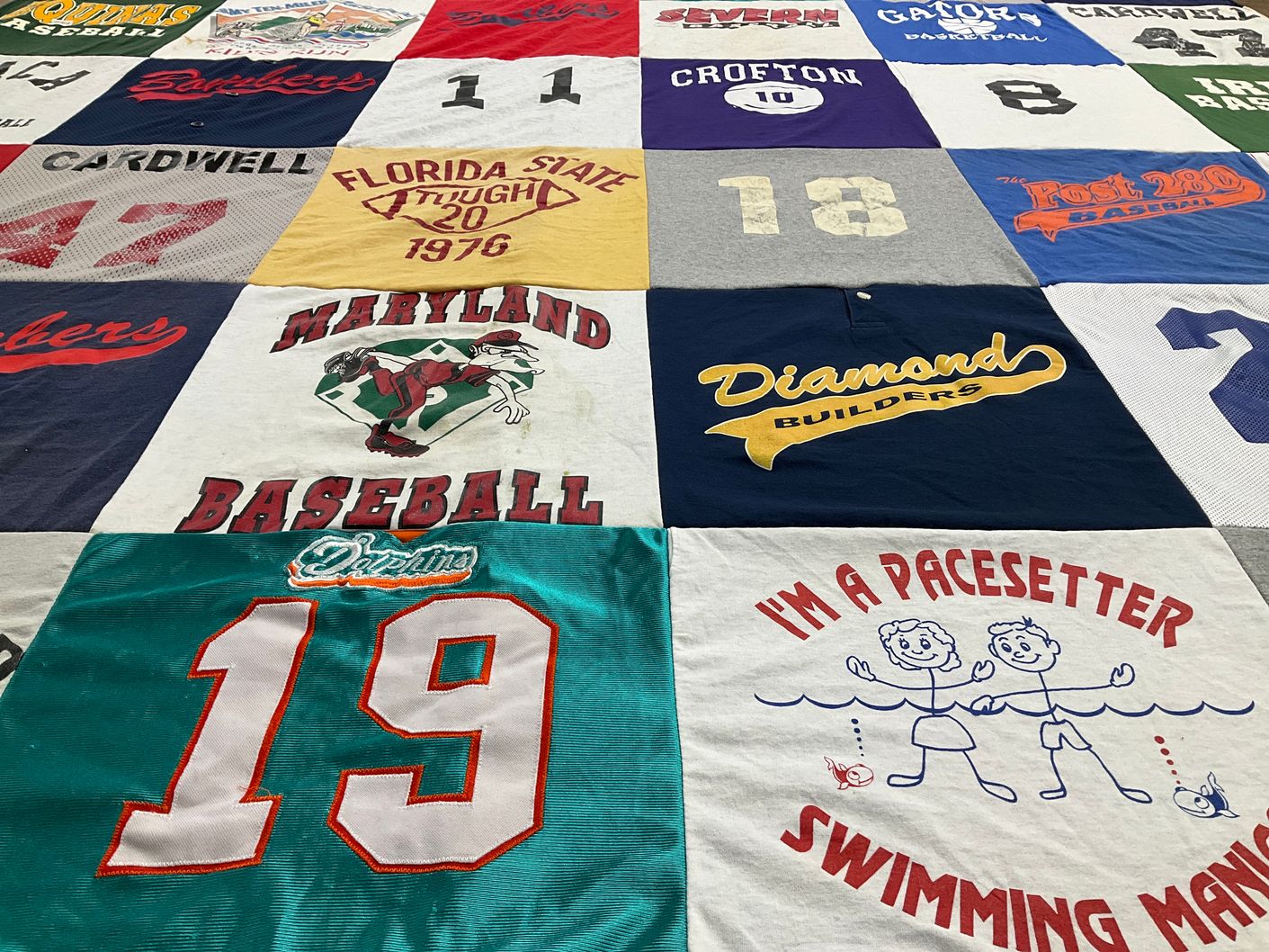 T-shirt quilt from university of florida, university of maryland by Vicky from SC