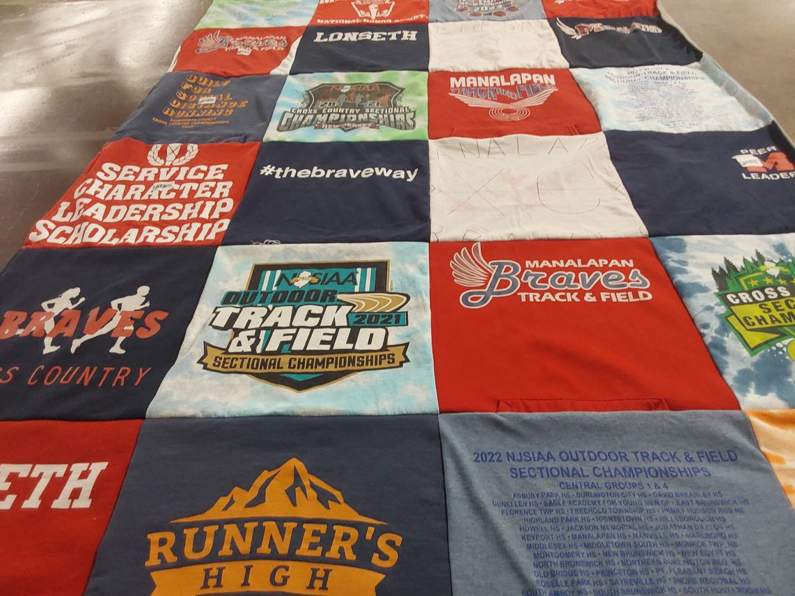 T-shirt quilt featuring manalapan braves by Michele from NJ
