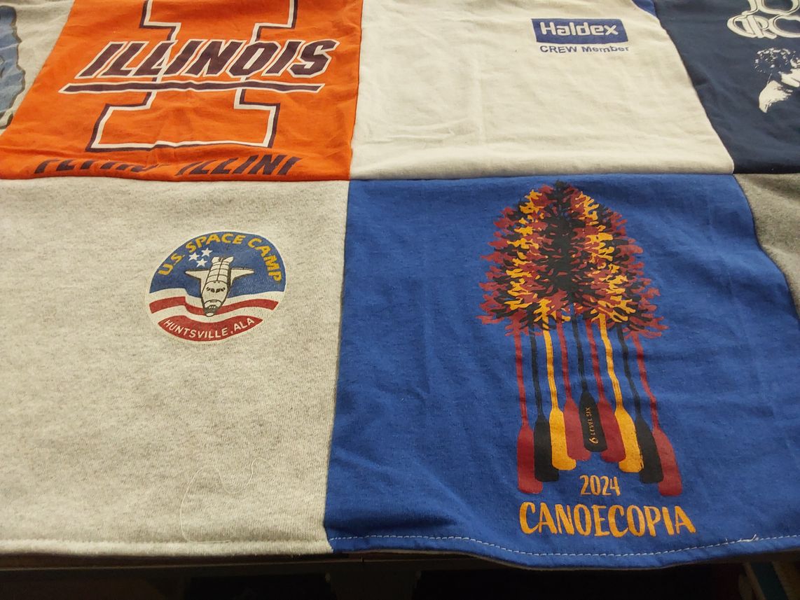 T-shirt quilt from university of illinois by Carla from IL