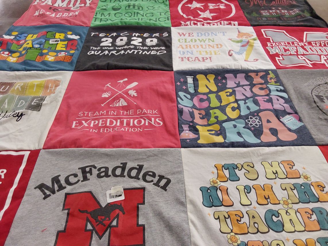 T-shirt quilt from mc fadden middle school by Donna from TN