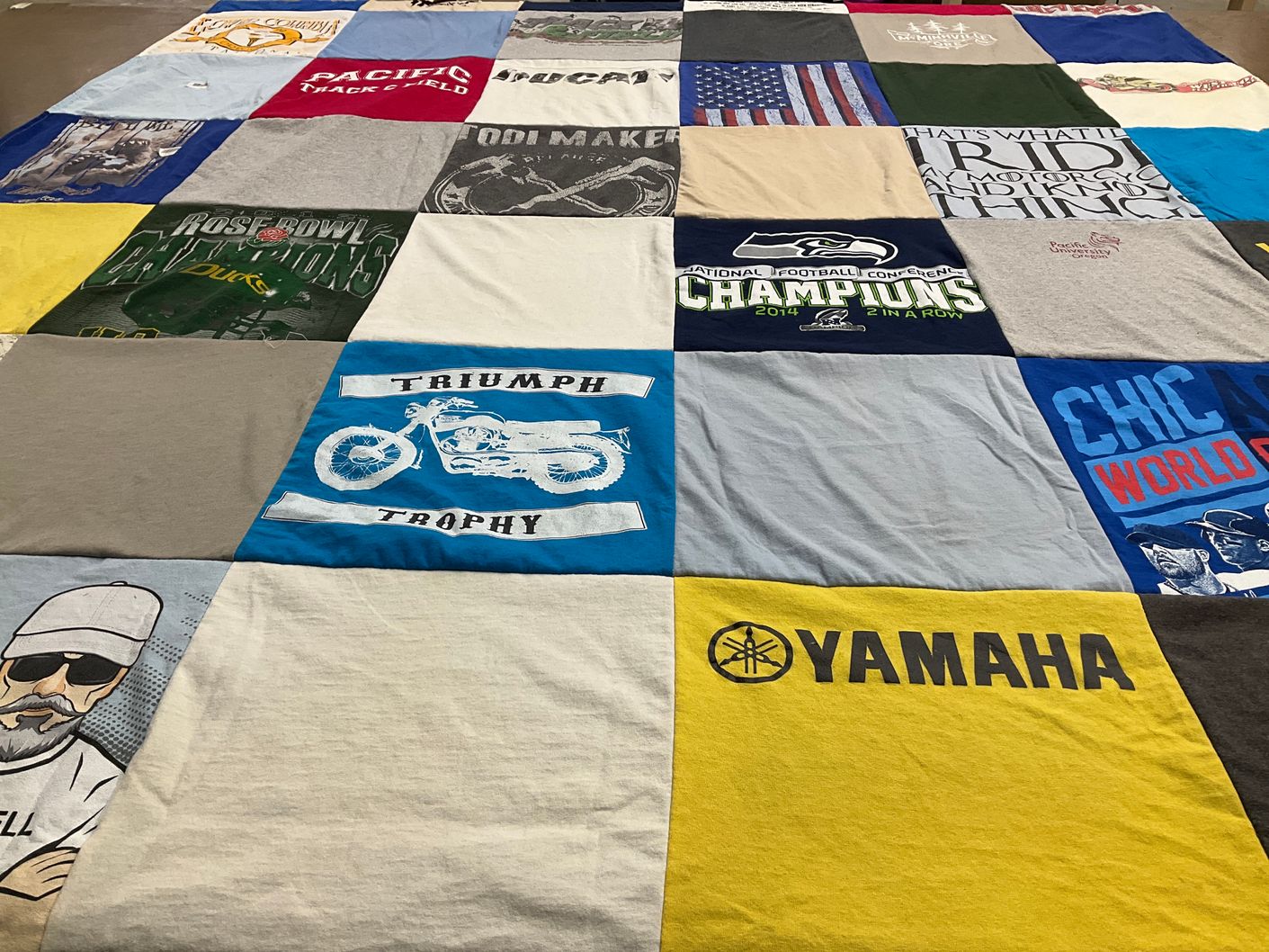 T-shirt quilt featuring seattle seahawks by Pam from OR