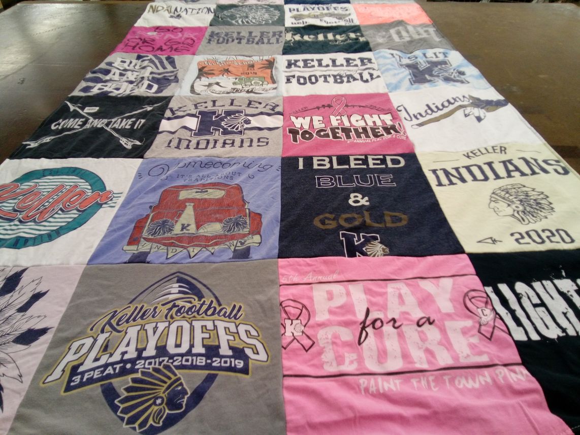 T-shirt quilt featuring keller football by Rivers from TX