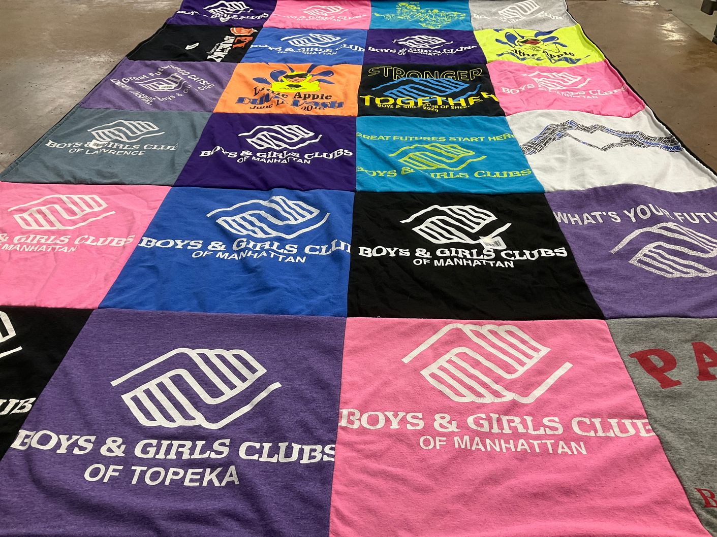T-shirt quilt with community service, youth programs themes by Junnae from KS