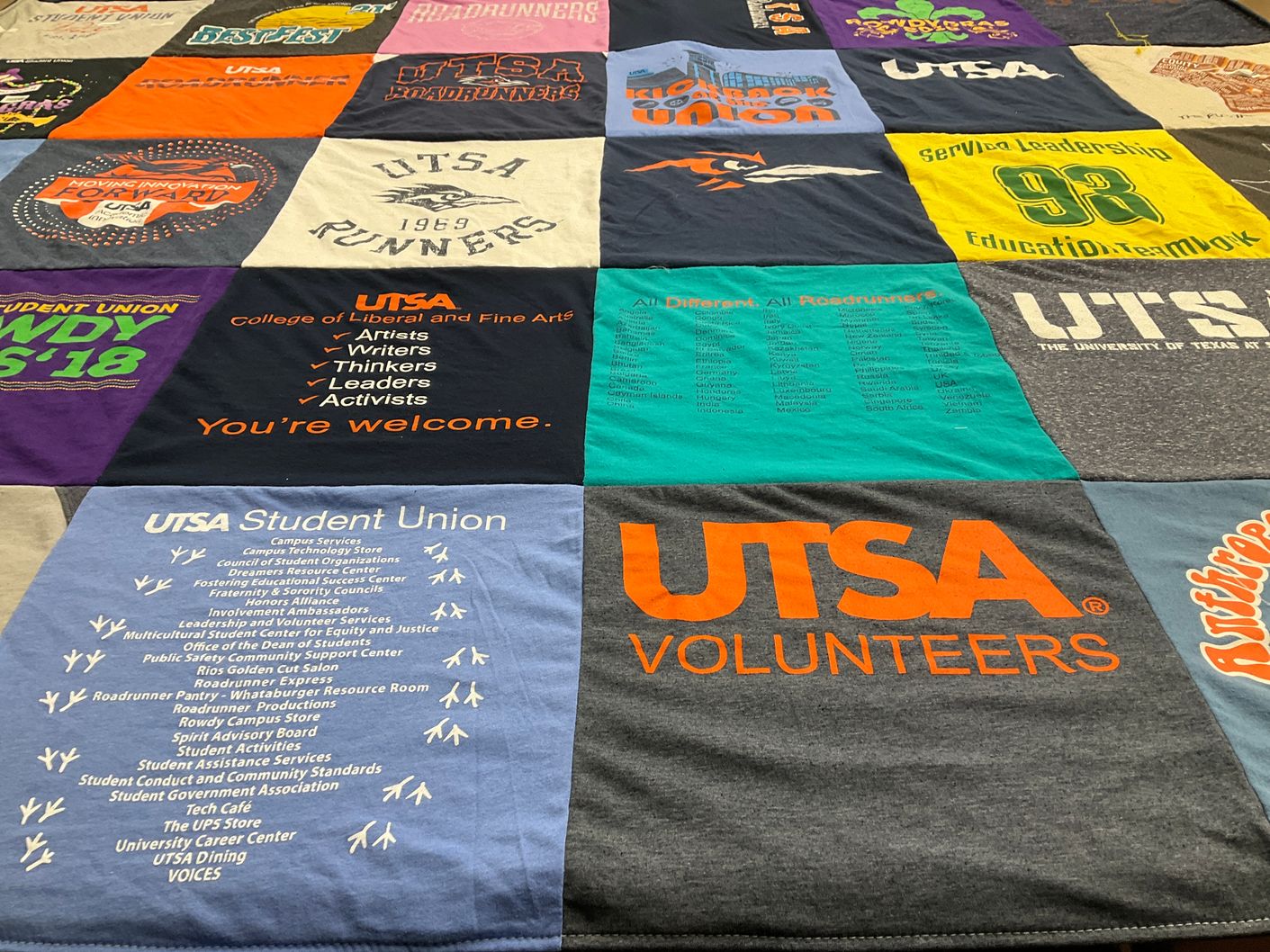 T-shirt quilt from the university of texas at san antonio by Ariel from TX