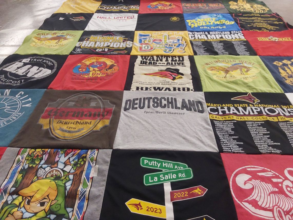 T-shirt quilt from calvert hall college by Suzanne from MD