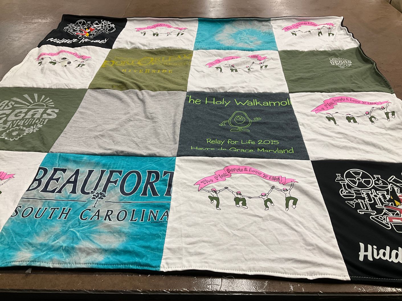T-shirt quilt with charity, events themes by Suzanne from MD