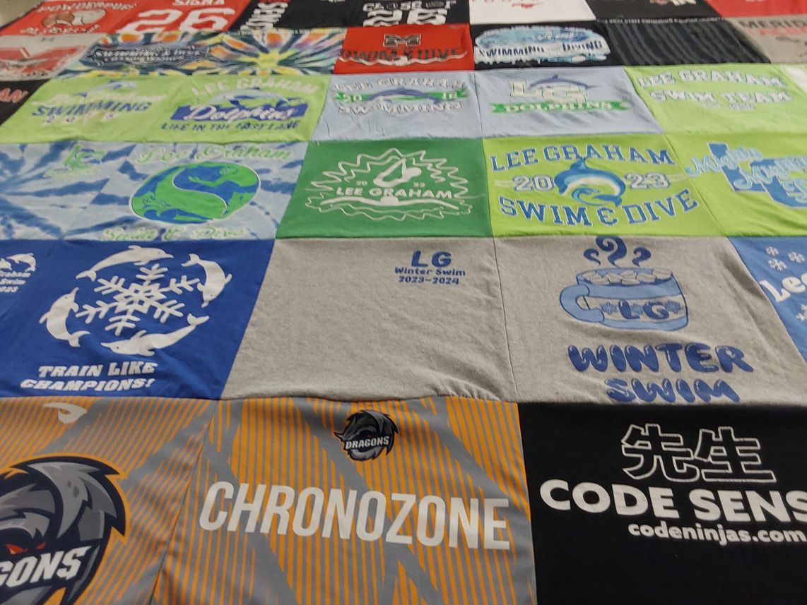 T-shirt quilt featuring lee graham swim dive team by Katrina from VA