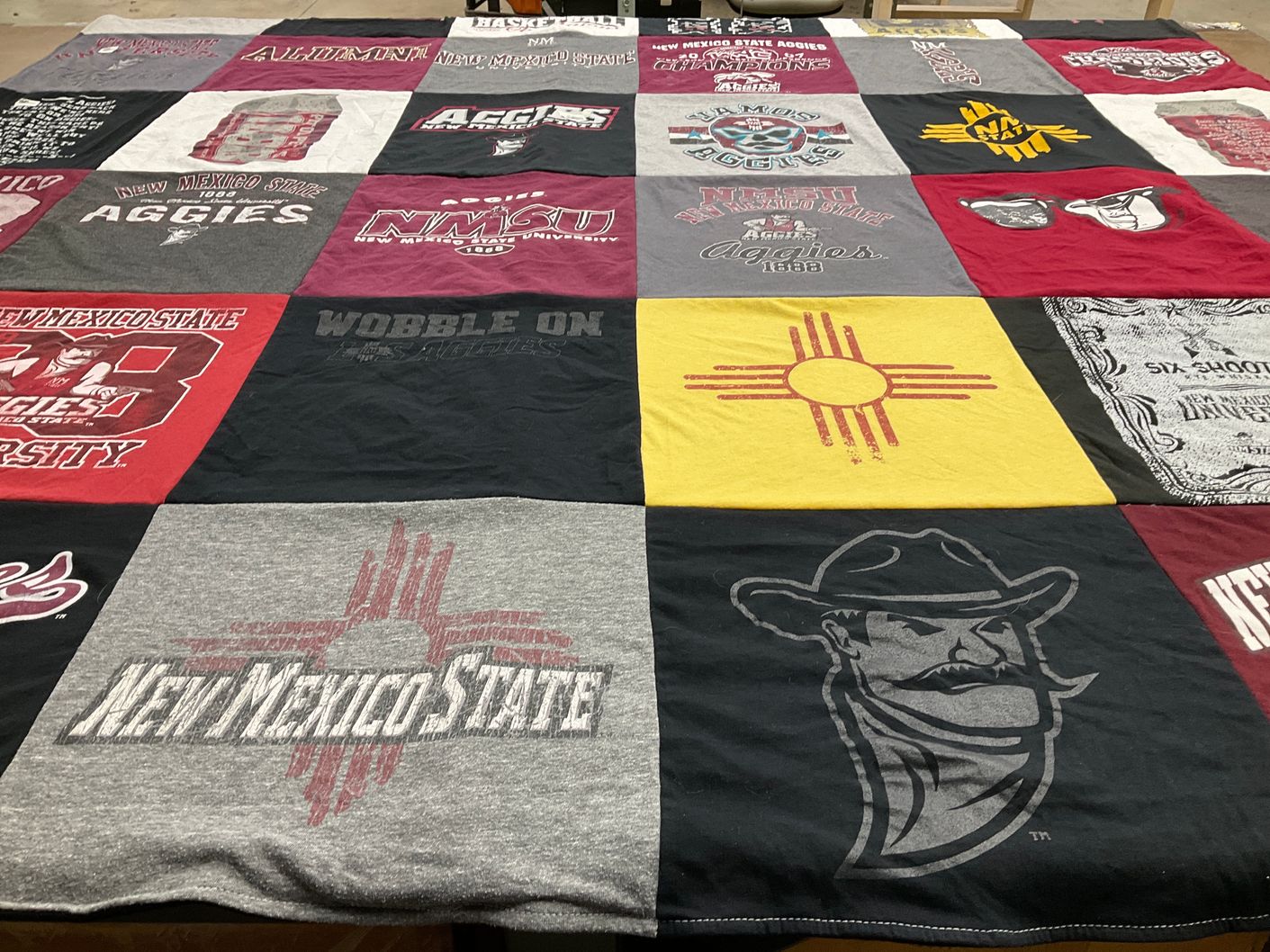 T-shirt quilt featuring new mexico state university by dionisio from TX