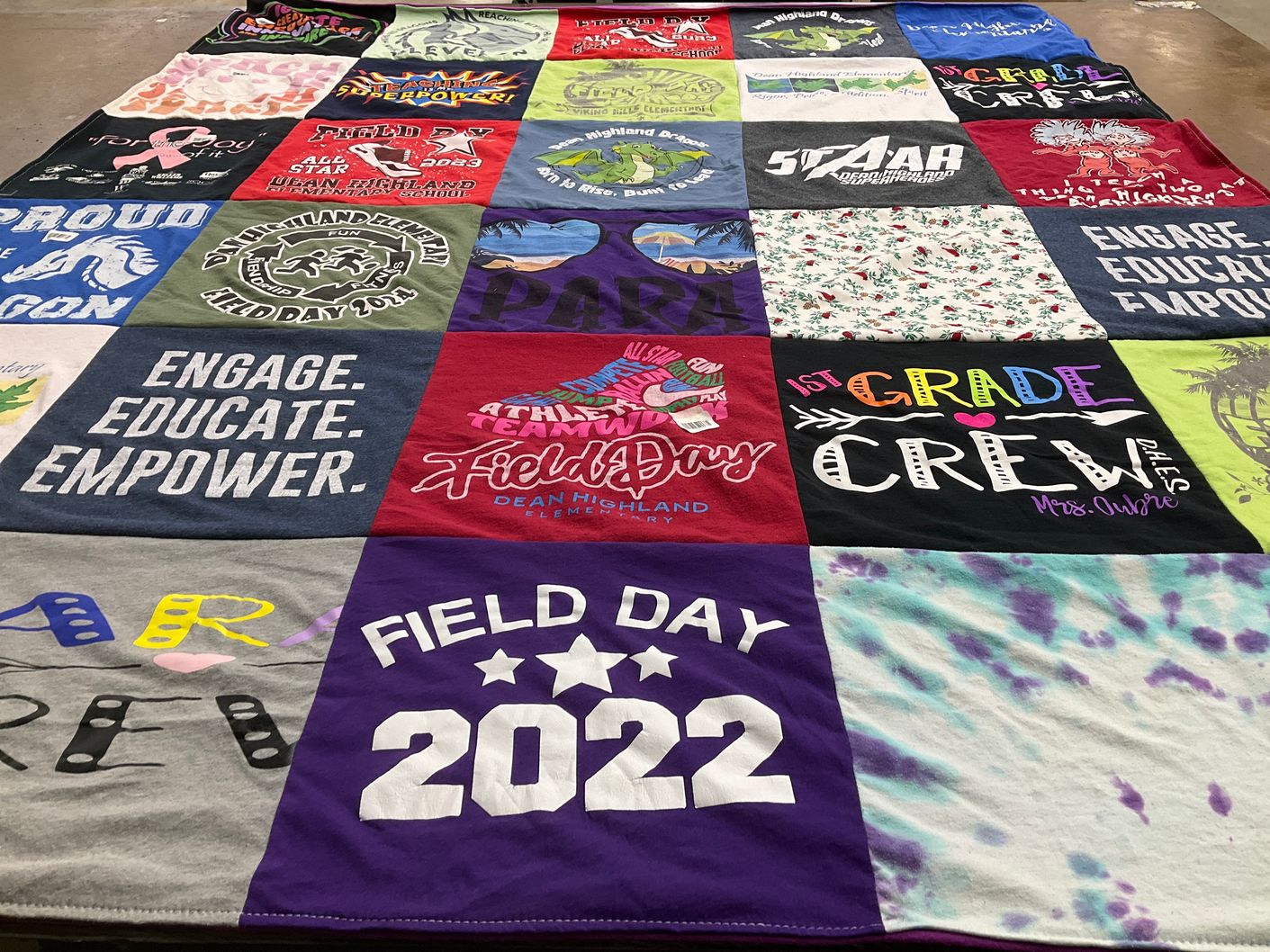 T-shirt quilt from dean high elementary school by Patricia from TX