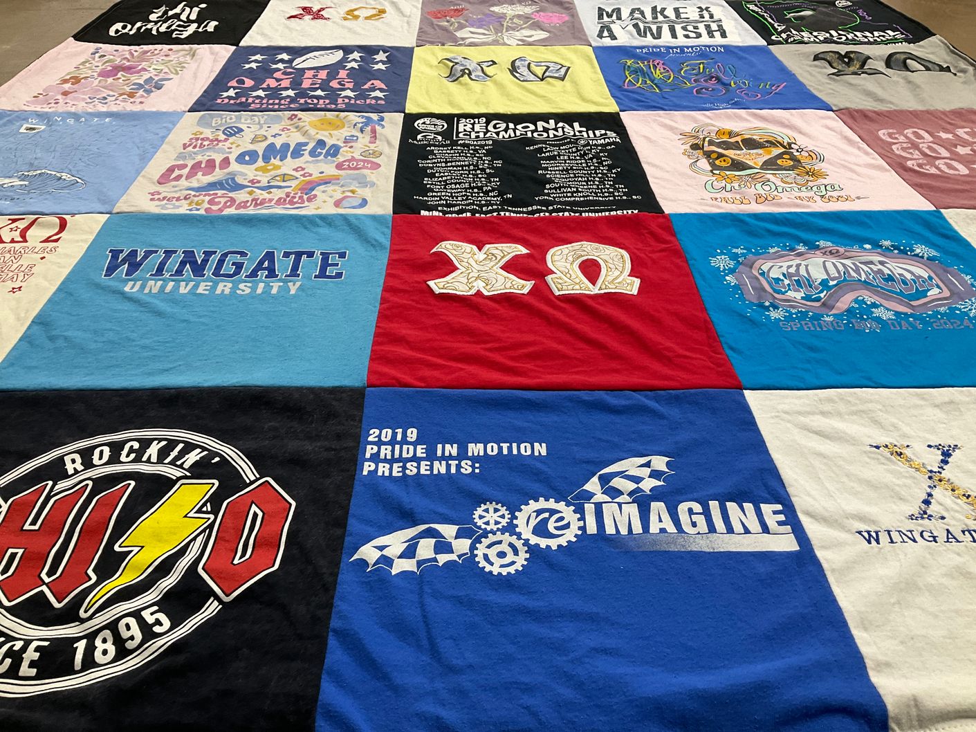 T-shirt quilt from wingate university by Kathryn from NC