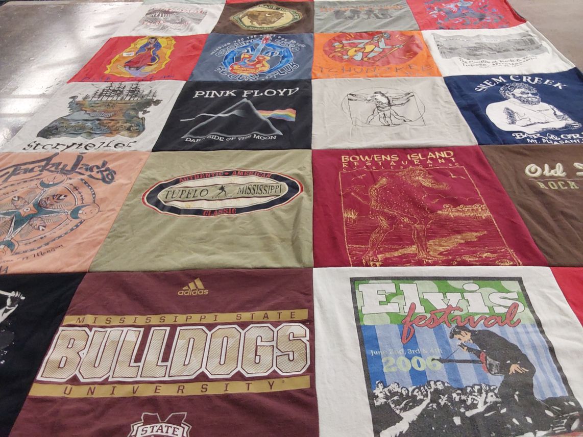 T-shirt quilt featuring mississippi state bulldogs by Ernest from MS