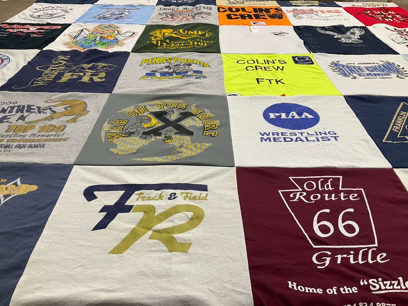 T-shirt quilt featuring franklin track and field by Kathleen from PA