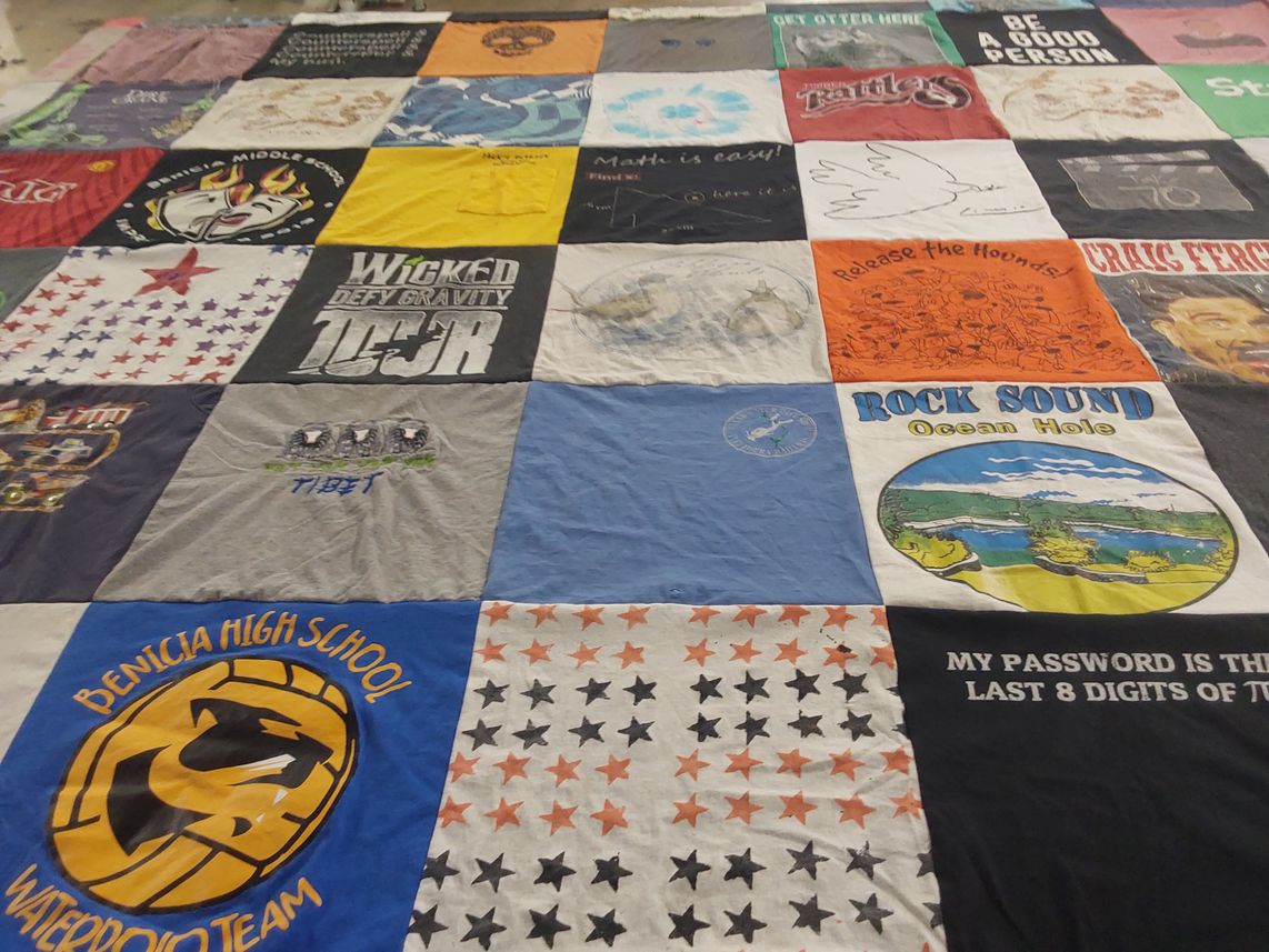 T-shirt quilt featuring benicia high school waterpolo team by Amber from CA