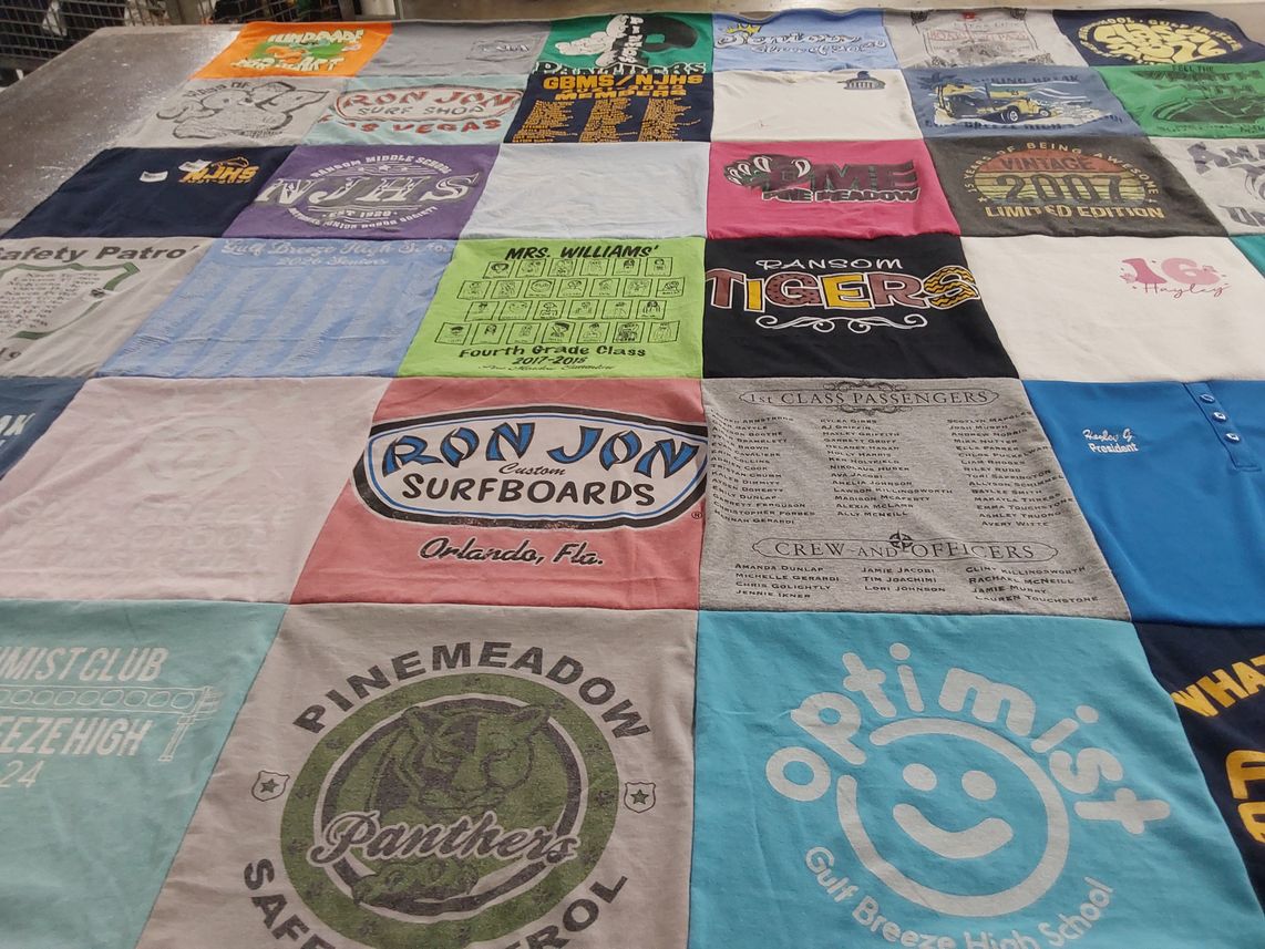 T-shirt quilt featuring pinedmeadow panthers, ransom tigers by Melissa from FL