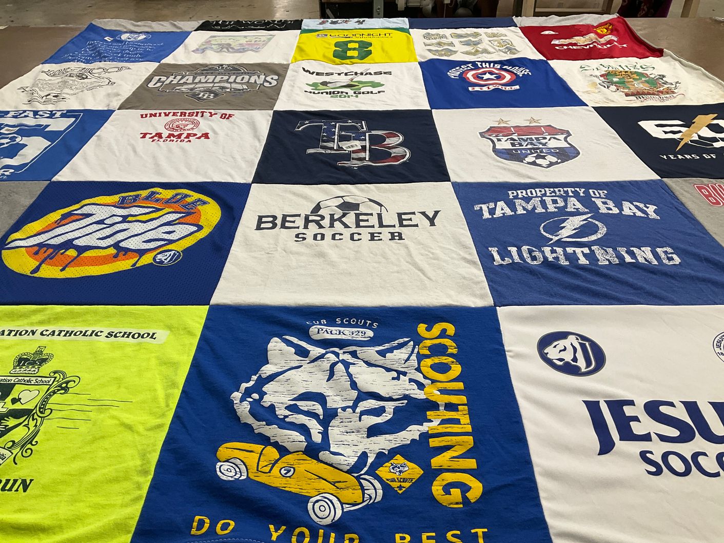 T-shirt quilt featuring tampa bay united by Paula from FL