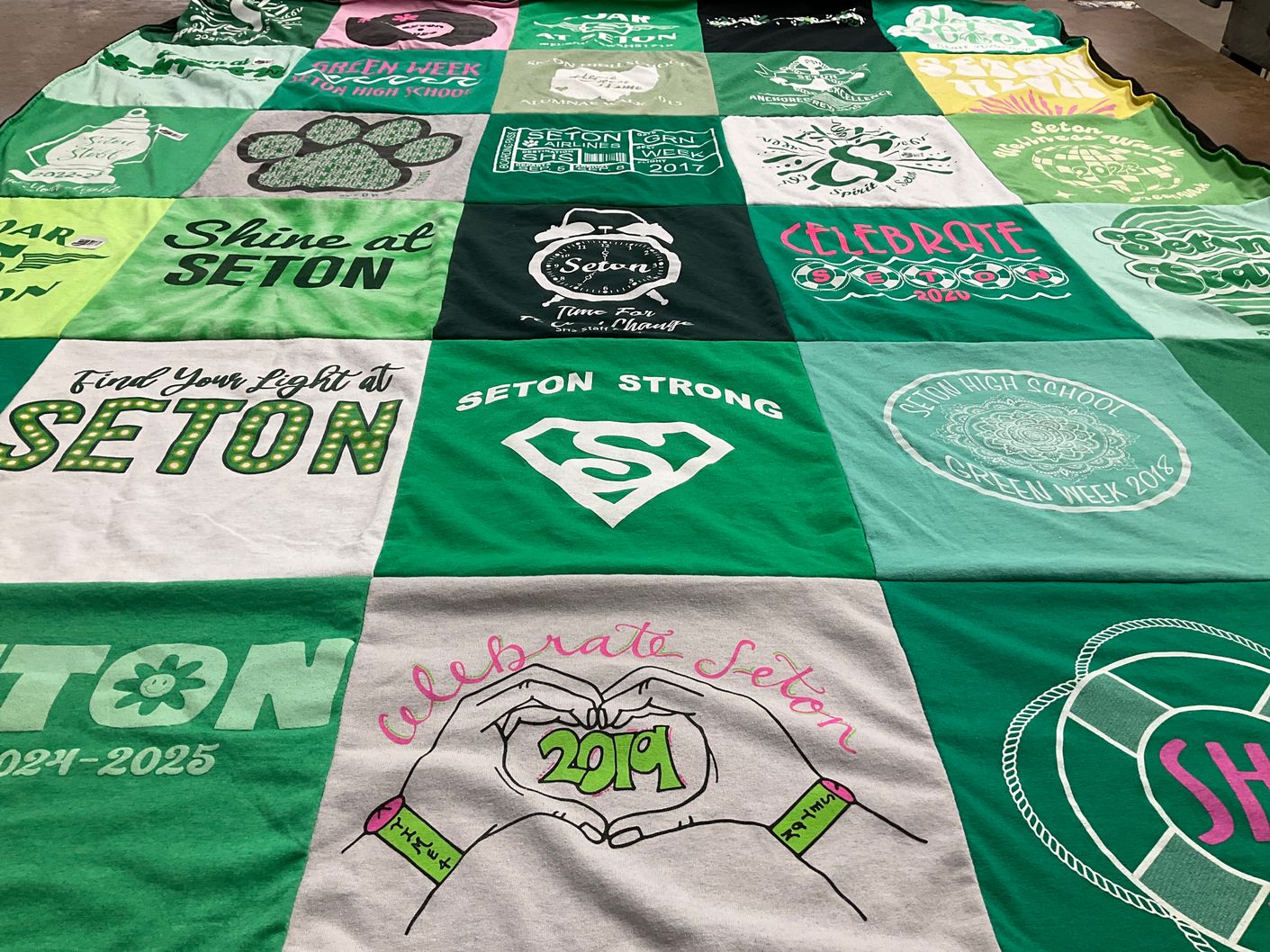 T-shirt quilt from seton high school by Lisa from OH