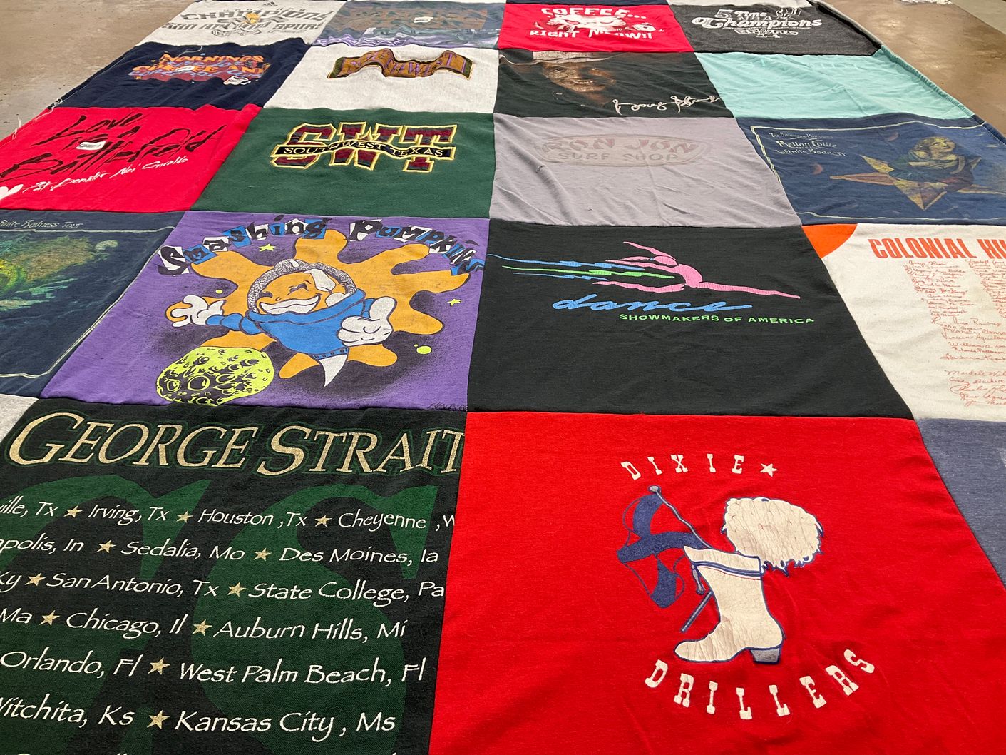 T-shirt quilt with music, dance themes by Nicole from TX