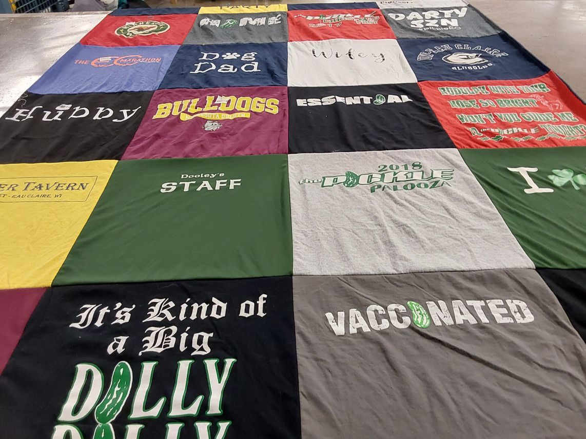 T-shirt quilt with pickleball, parties themes by Samantha from MN