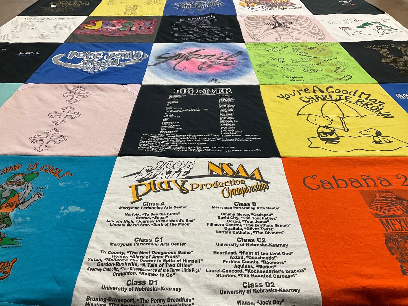 T-shirt quilt from university of nebraska-kearney by Maria from NE