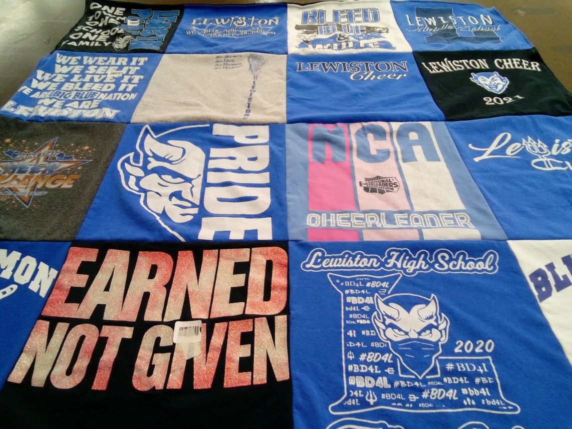T-shirt quilt from lewistown high school by Amy from ME
