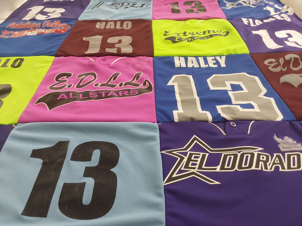 T-shirt quilt from eldorado high school by Nora from CA