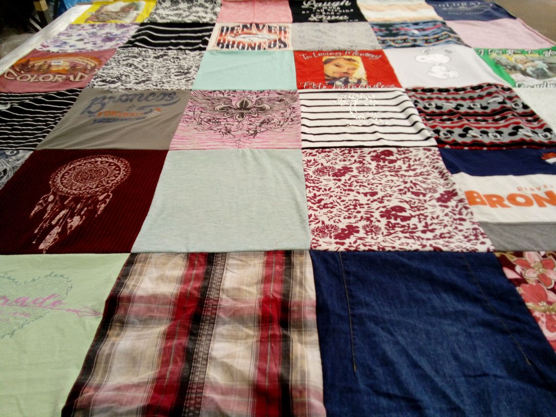 T-shirt quilt featuring denver broncos by Audrey from NE